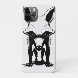 Bold Fox Silhouette - Monochrome Animal Art iPhone 11 Pro Case