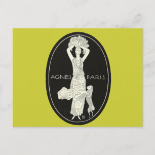 Bold French Agnes Paris French Fashion Woman Lamb Postcard