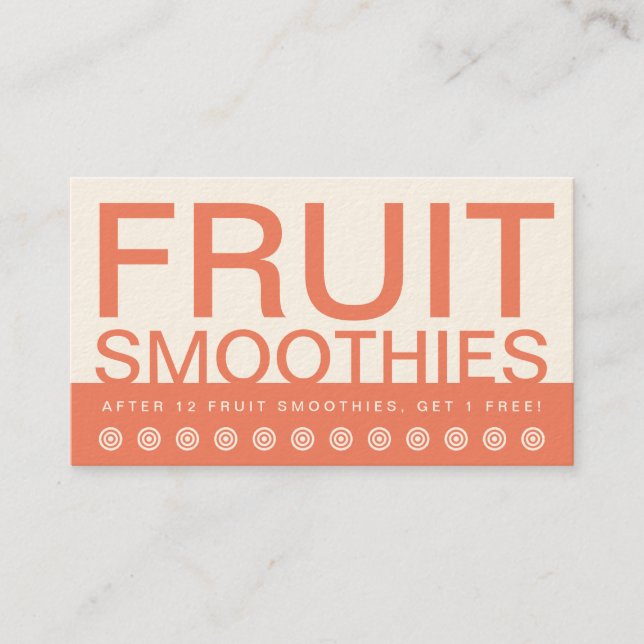 bold FRUIT SMOOTHIES customer loyalty card (Front)