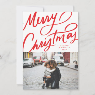 Bold Fun Hand Lettered Merry Christmas Holiday Card