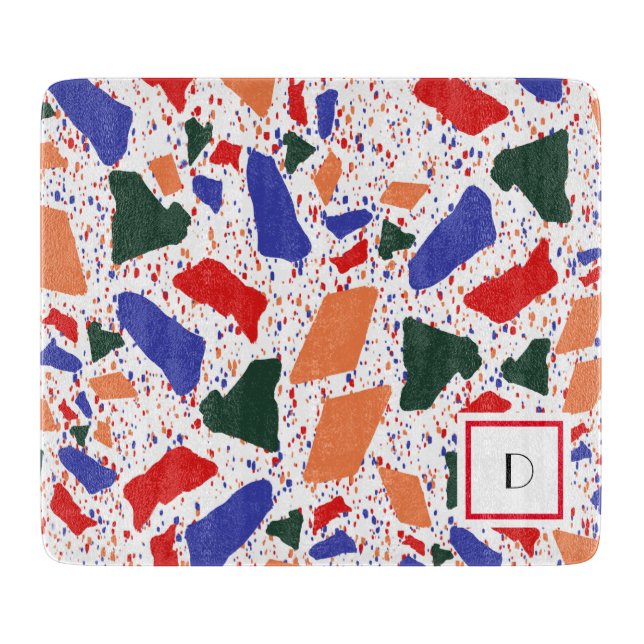 Bold Fun Terrazzo Abstract Splash Art Cutting Board (Front)