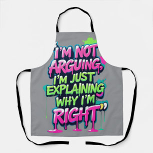 Bold Funny Quote Neon Graffiti Design Apron
