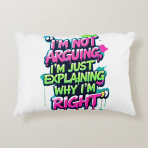 Bold Funny Quote Neon Graffiti Design Decorative Cushion