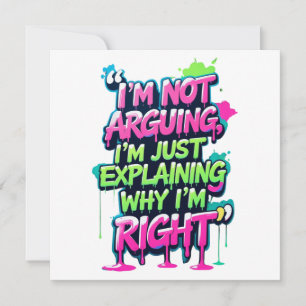 Bold Funny Quote Neon Graffiti Design Invitation