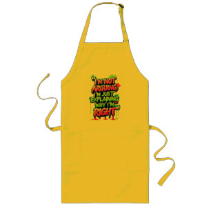 Bold Funny Quote Neon Graffiti Design Long Apron