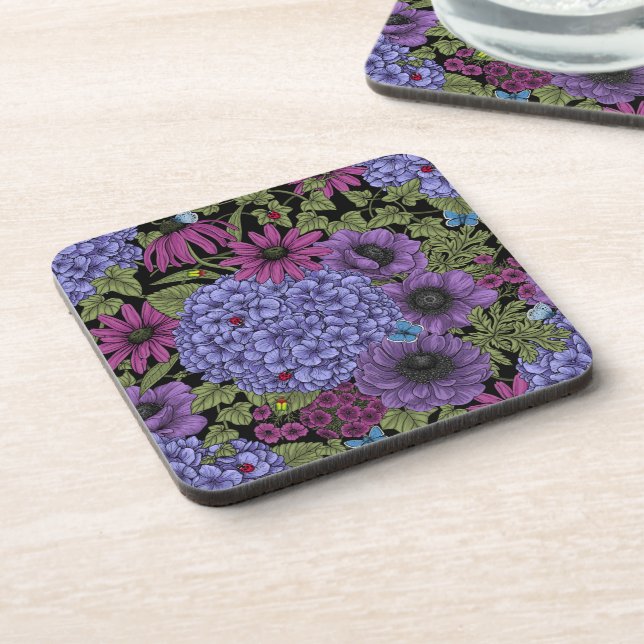 Bold garden florals coaster (Left Side)