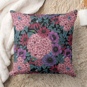 Bold garden florals cushion