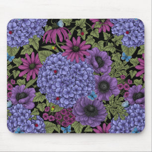 Bold garden florals mouse pad