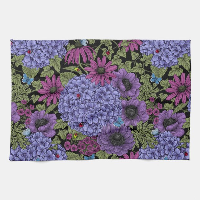 Bold garden florals tea towel (Horizontal)