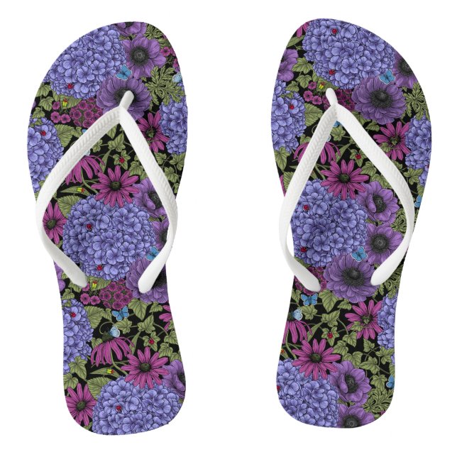 Bold garden florals thongs (Footbed)