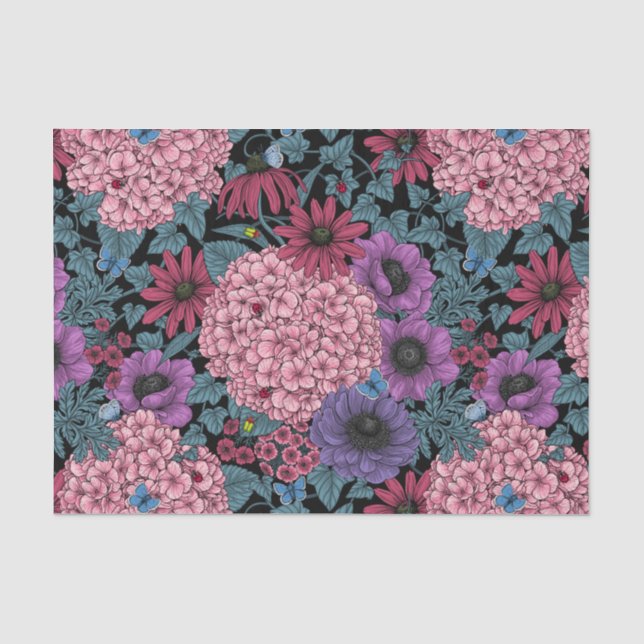 Bold garden florals tissue paper (Front)