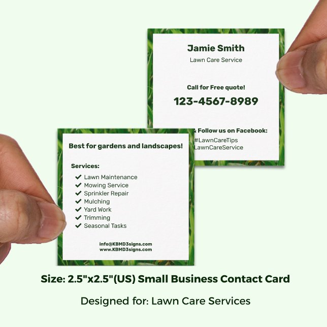 Bold Garden Maintenance "Call for a FREE quote!" Square Business Card (Bold Garden Maintenance "Call for a FREE quote!" Square Business Card, Size: 2.5"x2.5" (US))