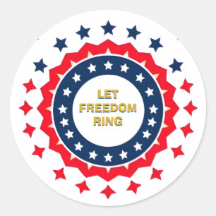Bold Geometric 4th of July Design Classic Round Sticker