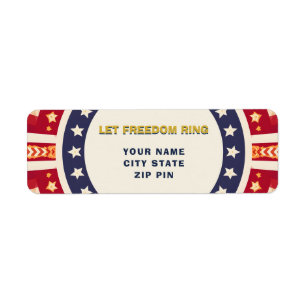 Bold Geometric 4th of July Design Return Address Label