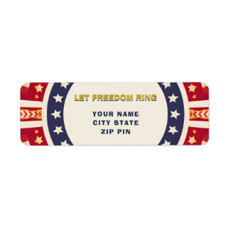 Bold Geometric 4th of July Design Return Address Label