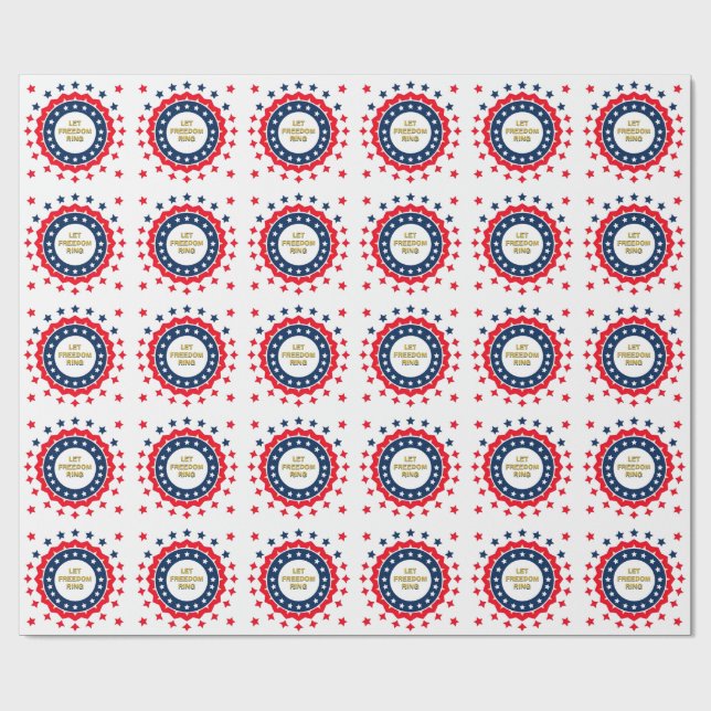 Bold Geometric 4th of July Design Wrapping Paper (Flat)