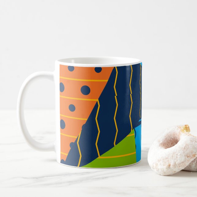 Bold Geometric Abstract Coffee Mug (With Donut)