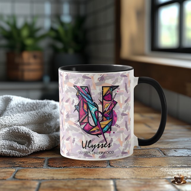 Bold geometric abstract letter U art Mug (Creator Uploaded)
