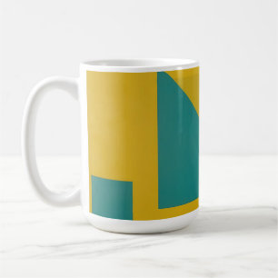 Bold Geometric Abstract Yellow Teal Coffee Mug