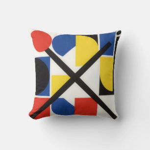 Bold Geometric Bauhaus Suprematist Art Cushion