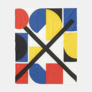 Bold Geometric Bauhaus Suprematist Art Fleece Blanket