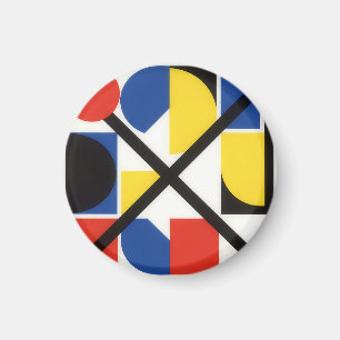 Bold Geometric Bauhaus Suprematist Art Magnet