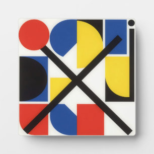 Bold Geometric Bauhaus Suprematist Art Plaque
