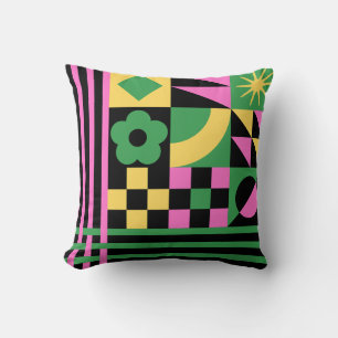 Bold Geometric Block Pattern Cushion