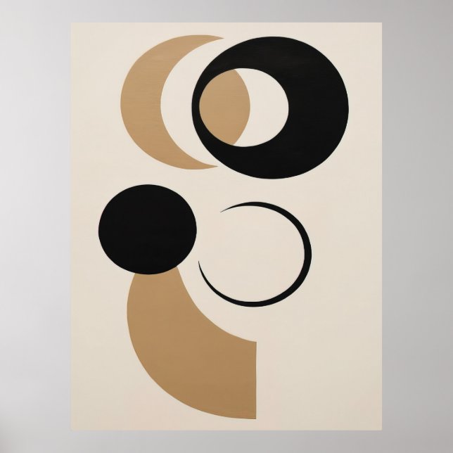 Bold Geometric Circle Line Abstract  Poster (Front)