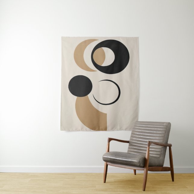 Bold Geometric Circle Line Abstract  Tapestry (In Situ)