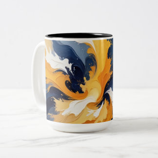 Bold Geometric Colour Burst Two-Tone Coffee Mug