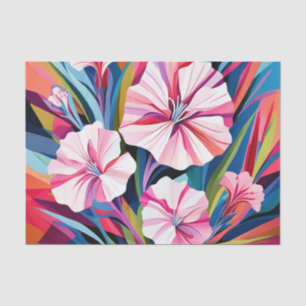 Bold Geometric Dianthus Flowers Tissue Paper