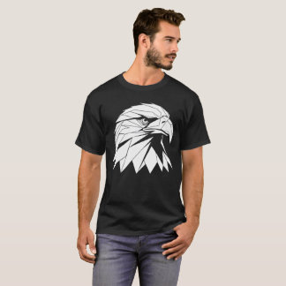 Bold Geometric Eagle Profile Art T-Shirt