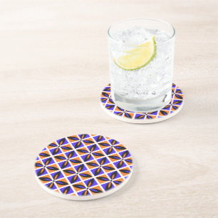 Bold geometric floral design coaster