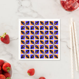 Bold geometric floral design napkin
