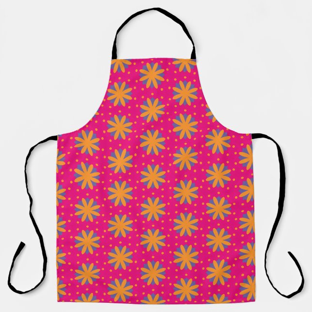 Bold Geometric Flower Design Apron (Front)