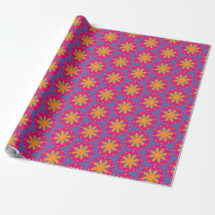 Bold Geometric Flower Design Wrapping Paper