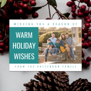 Bold Geometric Holiday Photo Card   Teal