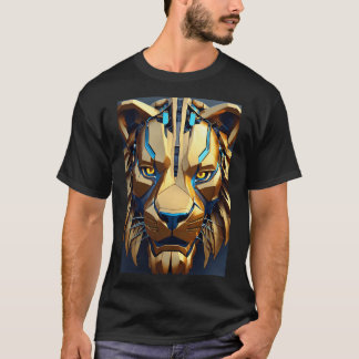 Bold Geometric Lion - Strength in Every Line T-Shirt
