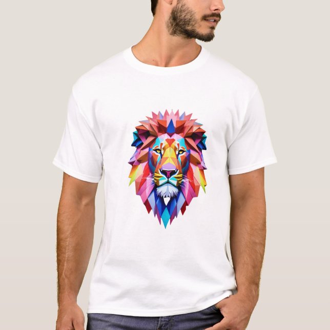 Bold Geometric Lion Tees (Front)