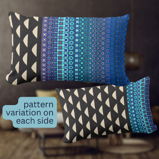 Bold geometric modern pattern boho lumbar cushion