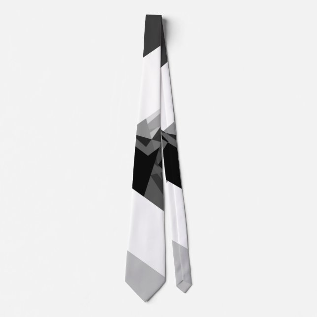 bold geometric monochrome retro abstract art  tie (Front)