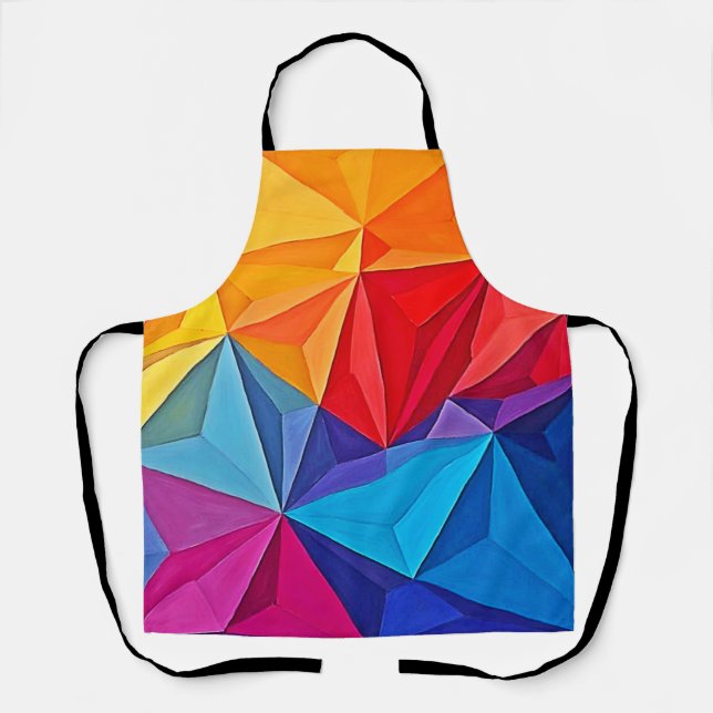 Bold Geometric Prism Abstract Art Apron (Front)