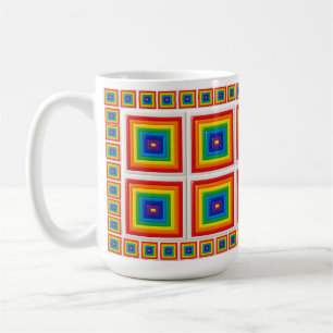 Bold Geometric Rainbow Square Coffee Mug