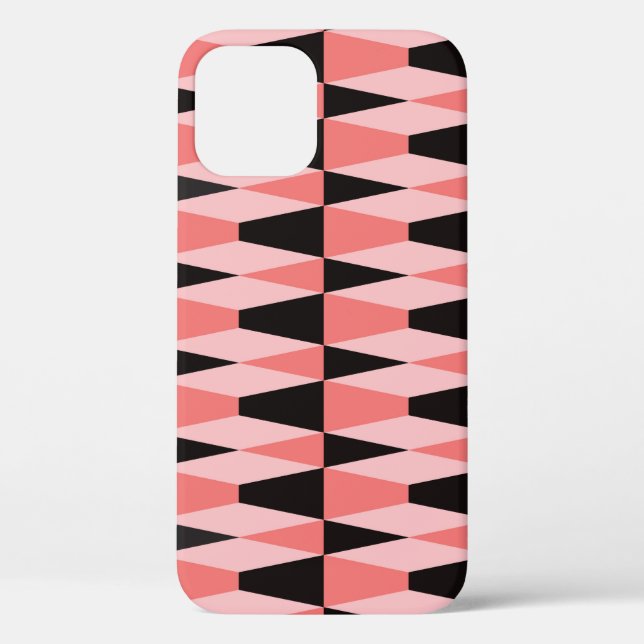 Bold geometric seamless tiled pattern in black, pi Case-Mate iPhone case (Back)