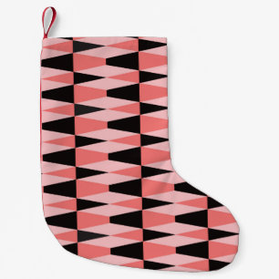 Bold geometric seamless tiled pattern in black, pi small christmas stocking
