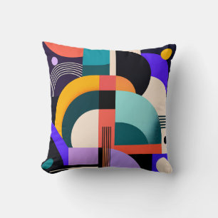 Bold Geometric Shapes and Colours Modern Design Cushion