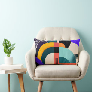 Bold Geometric Shapes and Colours Modern Design Lumbar Cushion