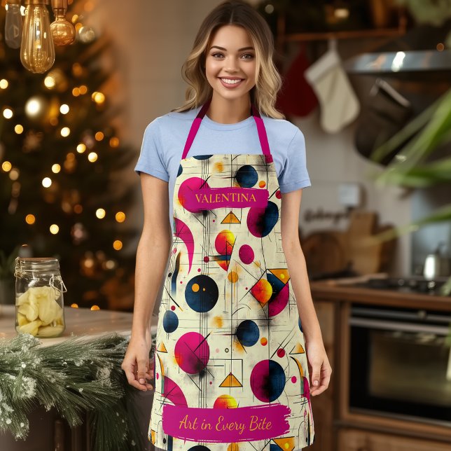 Bold Geometric Splash Apron with Custom Name (Creator Uploaded)