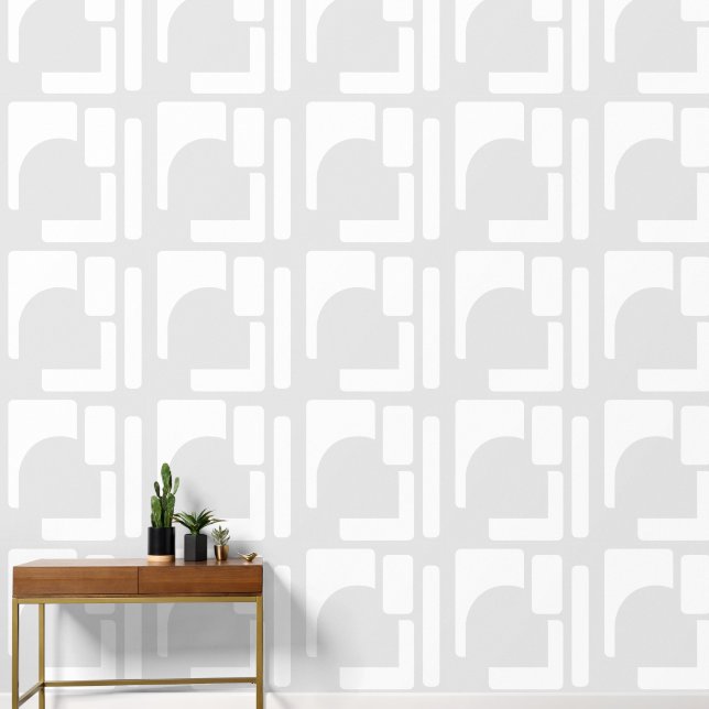Bold Geometric Statement Accent Wallpaper (Hallway)